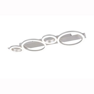 LED Deckenlampe, Deckenlampe, Metall, chromfarben, L 72 cm