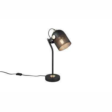 Lampe de table, métal, noir, E27, interrupteur à cordon, H 45 cm