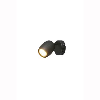 Wandlamp, zwart, draaibare spot, H 14 cm