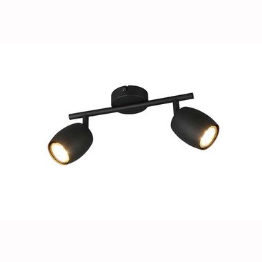 Ceiling light, metal, black, GU10, 2-bulb, W 27.5 cm