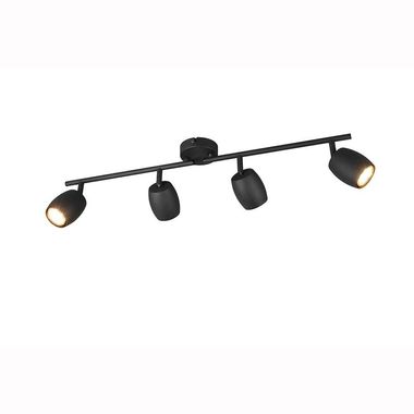 Lampa sufitowa, metalowa, czarna, GU10, 4-punktowa, szer. 70,5 cm