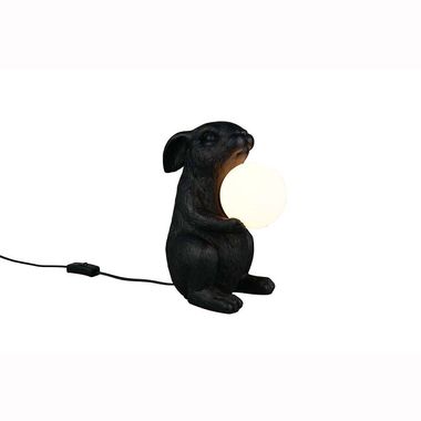 Lampe de table, figurine, noire, interrupteur à cordon, H 28 cm