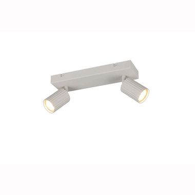 Deckenleuchte, Metall, grau, 2-flammig, schwenkbar, L 30 cm