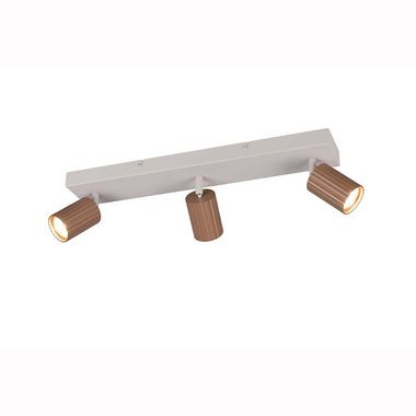 Deckenleuchte, Metall, coffee, 3-flammig, schwenkbar, L 50cm