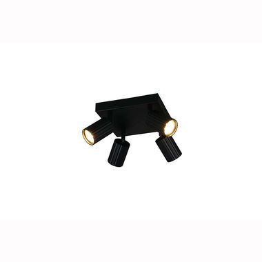 Deckenleuchte, Metall, schwarz, 4-flammig, schwenkbar, B20cm