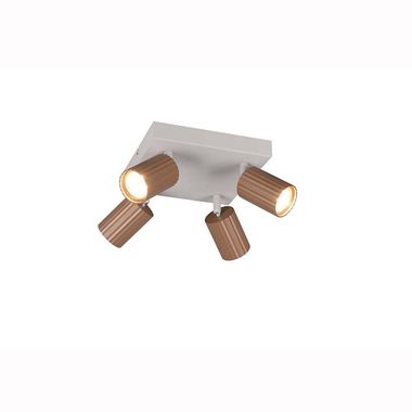 Deckenleuchte, Metall, coffee, braun, 4-flammig, GU10, B20cm