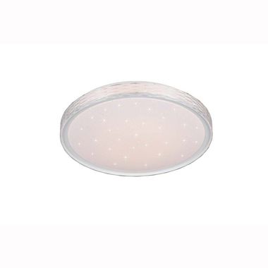 Lampa sufitowa LED, metalowa, biała, efekt gwieździstego nieba, śr. 39 cm