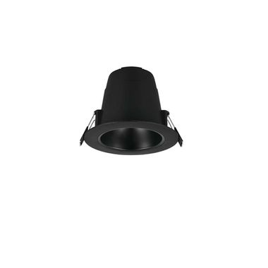 LED recessed light, black, CCT circuit, round, IP44, D11cm