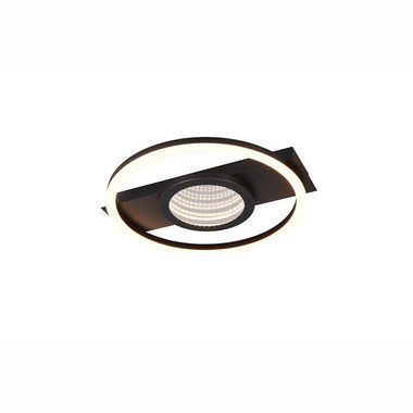 LED Deckenleuchte, schwarz, Metall, warmweiß, L 35 cm