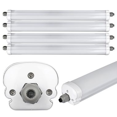 4x lampes LED, 4320 lumens, blanc froid, L 120 cm