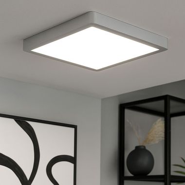 LED Deckenleuchte, Stahl silber, weiß, L 28,5 cm