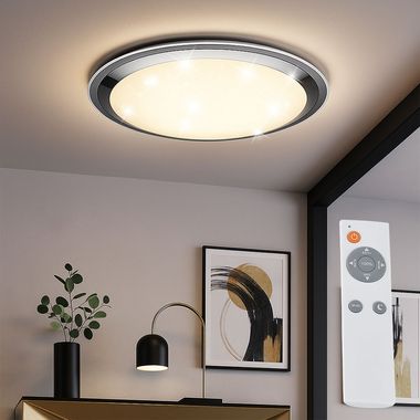 LED Deckenleuchte, Sterneneffekt, dimmbar, Fernbedienung, D 85 cm