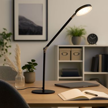 LED Tischleuchte, Schwarz, Gelenk verstellbar, H 68,5 cm