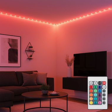 RGB LED Strip, Fernbedienung, dimmbar, L 1000 cm
