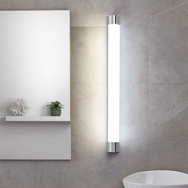 Applique LED, cristallo, CCT, dimmerabile, IP44, L 59,2 cm