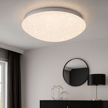 LED ceiling light, star effect, CCT, dimmable, IP44, D 28 cm
