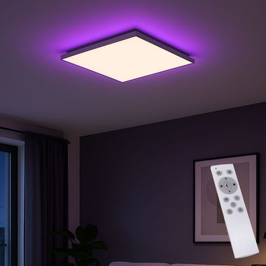 Plafoniera LED RGB, telecomando, dimmerabile, L 45 cm