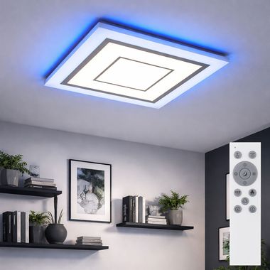 RGB LED Deckenleuchte, Fernbedienung, dimmbar, CCT, L 43,8 cm