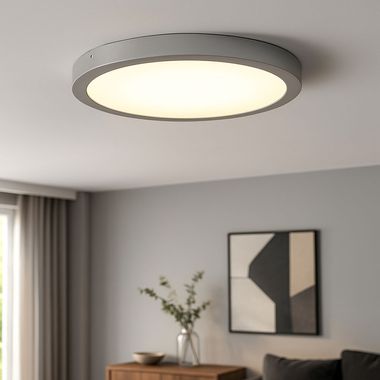 Lampa sufitowa LED, lampa natynkowa, chrom, D 30 cm