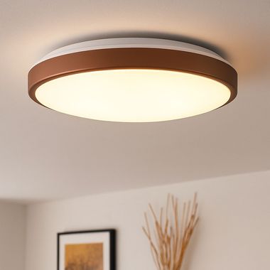 Plafonnier LED, acier, moka, blanc, D 43 cm