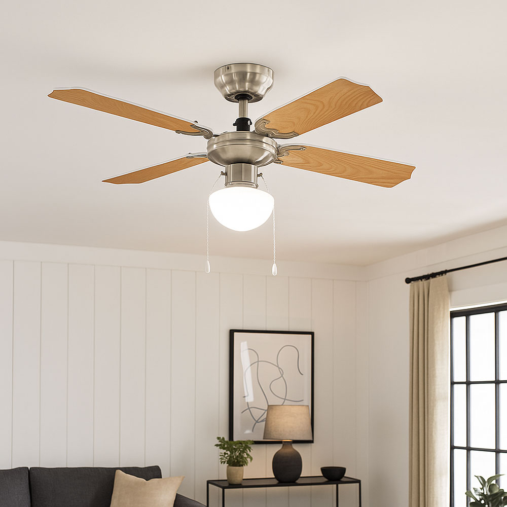 Ventilateur De Plafond Avec Lumière,Moderne,Réversible,6 Vitesses