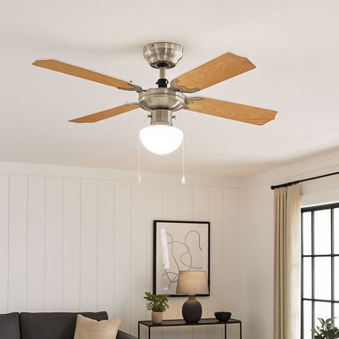 LED Deckenventilator, MFD, Glas, Flügel wendbar, 106,6 cm