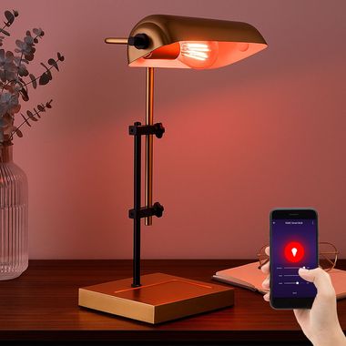 Lampe de table LED RGB, noire, dorée, réglable, contrôle par application