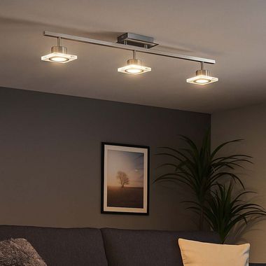 Plafoniera LED, satinata, dimmer a 4 livelli, L 80 cm