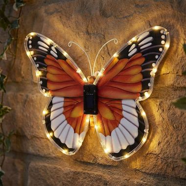 LED-zonnelicht, vlinder, drukschakelaar, B 35 cm