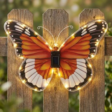 LED-zonnelicht, vlinder, drukschakelaar, B 35 cm