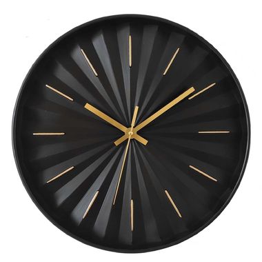 Wanduhr, schwarz gold, ohne Ziffern, Analog, D 30,5 cm