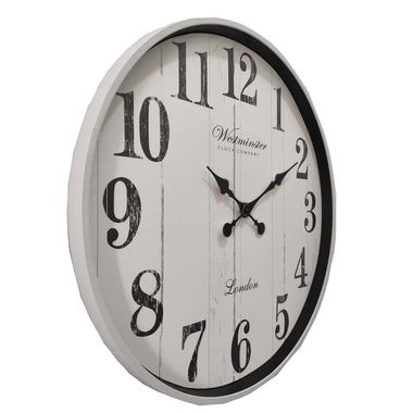 Orologio da parete, vetro, bianco, analogico, diametro 50,6 cm