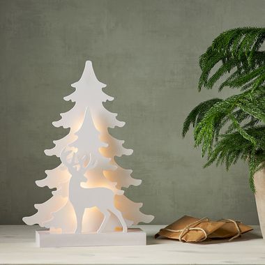 Dekoracyjna choinka LED, białe drewno, wys. 41 cm