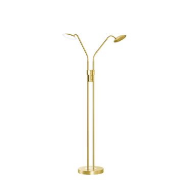 LED floor lamp, brass, movable arms, dimmable, CCT, H 135 cm