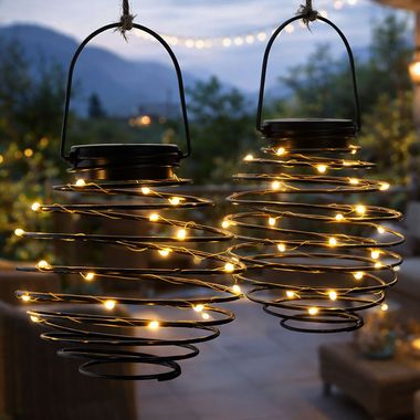 Set of 2 LED solar lights, bees' nest, anthracite, D 15 cm