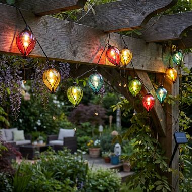 LED Solarleuchte, Lichterkette, Ballons, IP44, L 380 cm