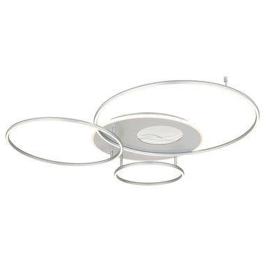 LED plafondlamp INVERTINA, aluminium, zilver, dimbaar, timer, H 13 cm