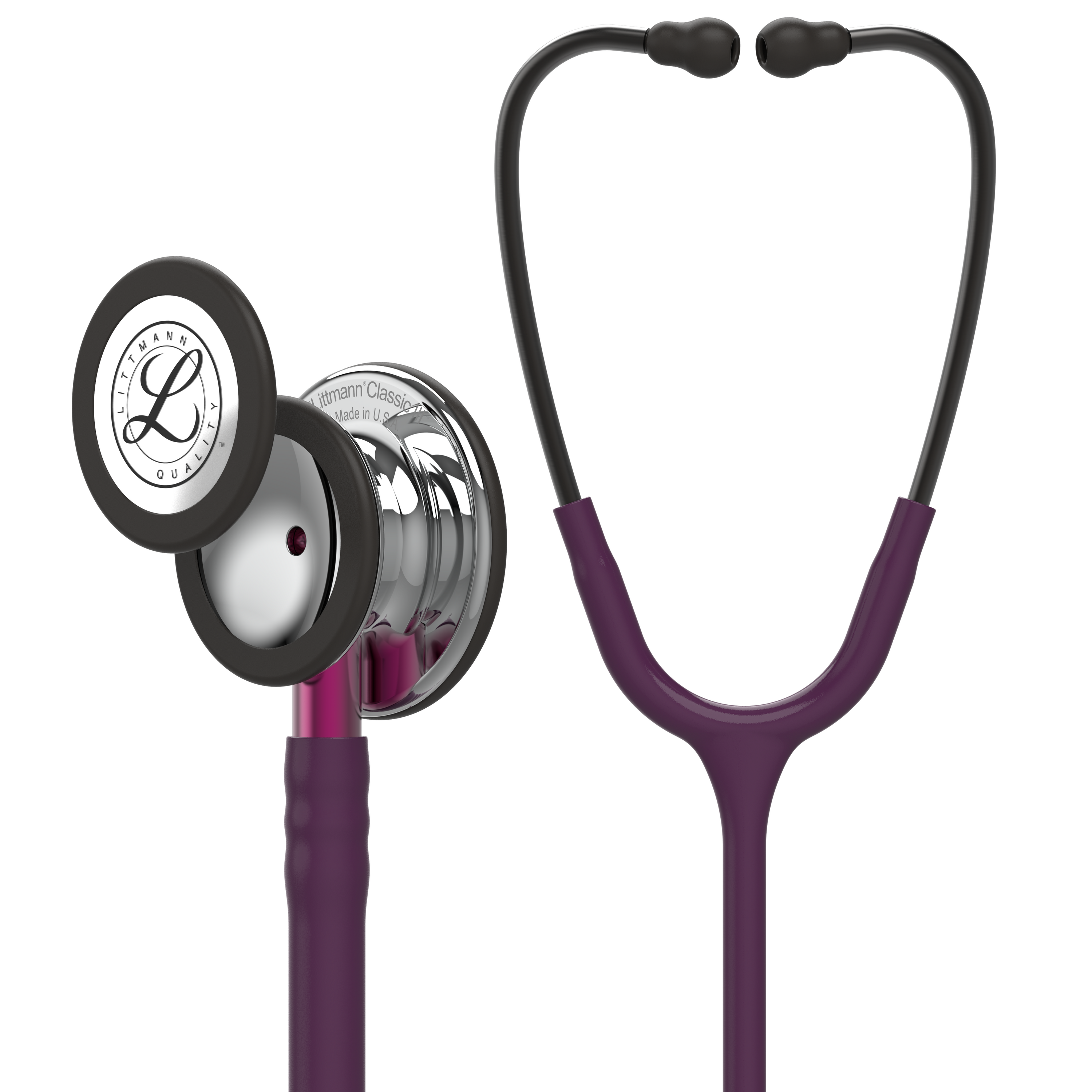 3M Littmann Classic III Hochglanz-Pflaume (Pinker Schlauchanschluss) (Gravur möglich)