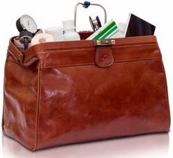 EliteBags CLASSY Leder Arzttasche braun