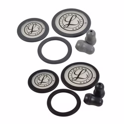 Littmann Ersatzteilset für Classic III, Cardiology III & IV und Core Stethoskop mit Ohroliven und Membranen Schwarz