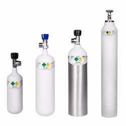 Sauerstoffflasche mit medizinischem Sauerstoff aus Stahl oder Aluminium 1.8 Liter Aluminiumflasche