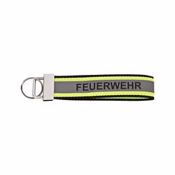 Schlüsselanhänger FEUERWEHR mit reflektierendem Streifen 140x30mm mit Schlüsselring