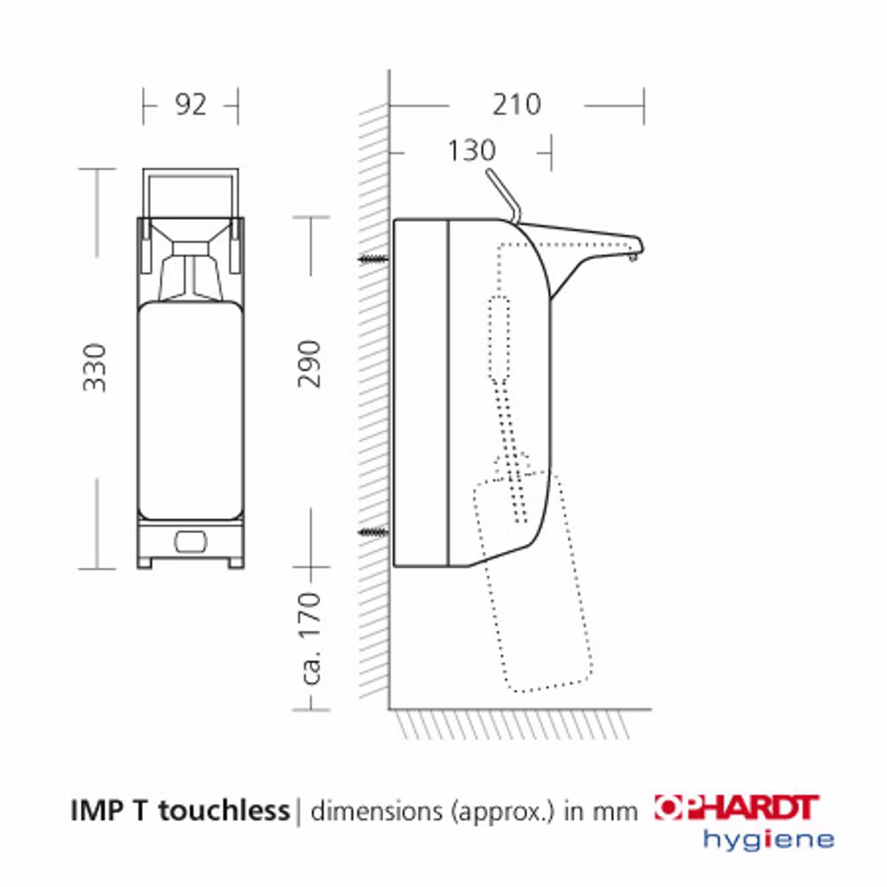 Ophardt Ingo-man plus Touchless 500ml Eurospender für Desinfektionsmittel und Seife