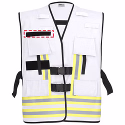 Klettschild mit Flauschband 13x2,5cm für Funktionsweste Gelb