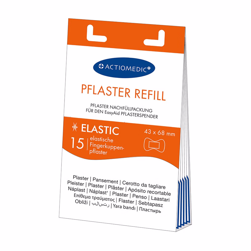Actiomedic Refill für EasyAid Pflasterspender 15x ELASTIC Fingerkuppenpflaster