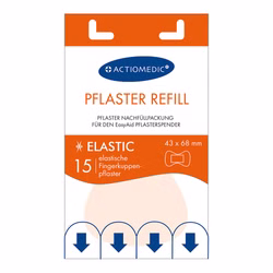 Actiomedic Refill für EasyAid Pflasterspender 15x ELASTIC Fingerkuppenpflaster