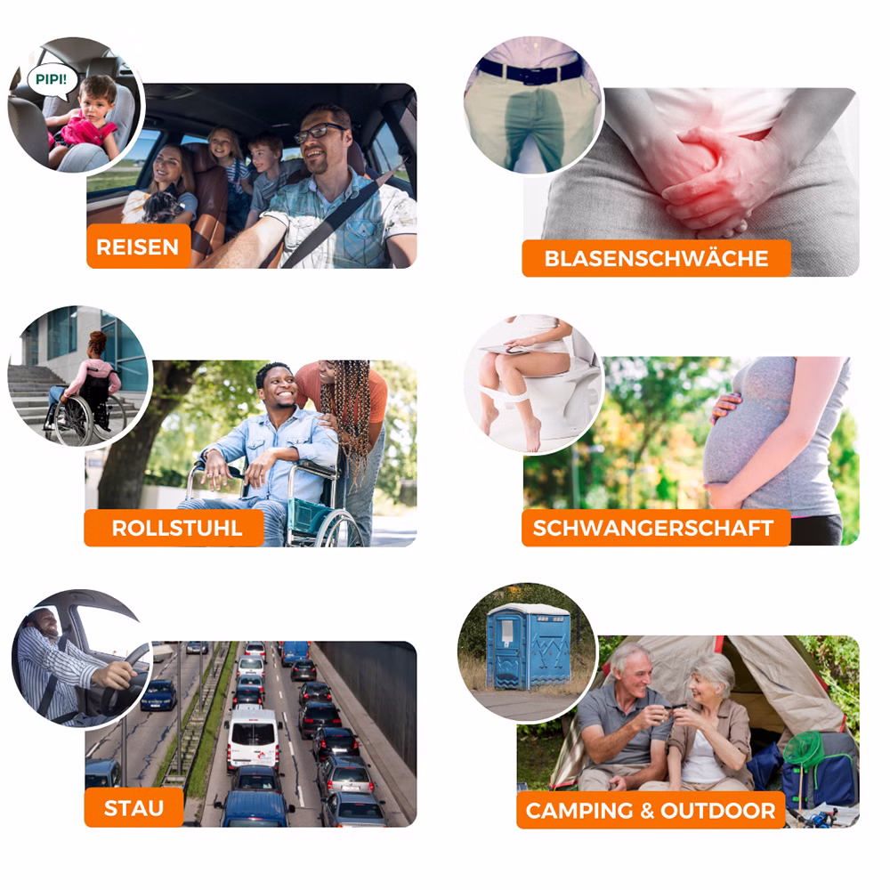 Johny Wee portable Toilette Pinkelbeutel (3 Stück)