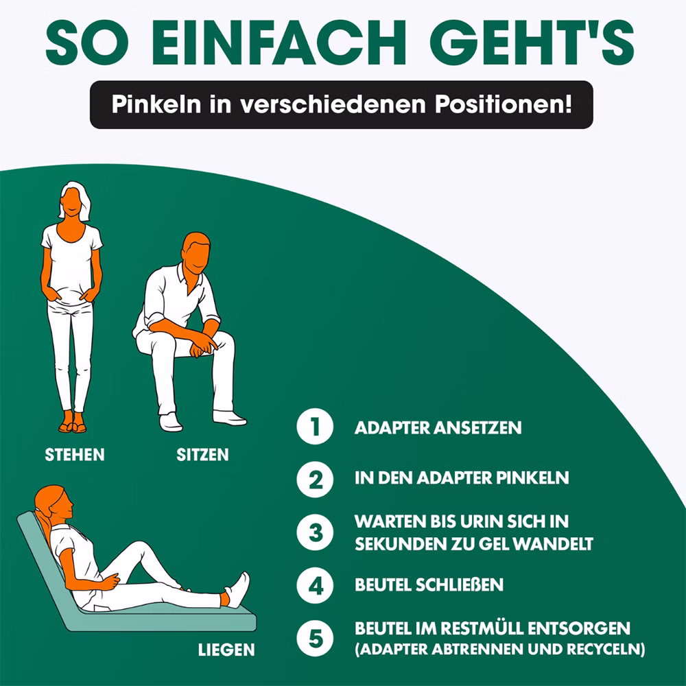 Johny Wee portable Toilette Pinkelbeutel (3 Stück)