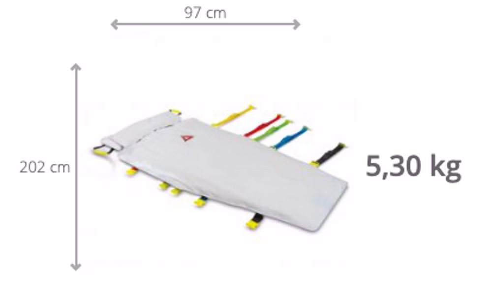 PAX ERGO-MAT Vakuummatratze mit Griffen und Kopffixierung