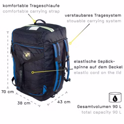 Tee-uu Ragbag Pro Bekleidungstasche schwarz/blau